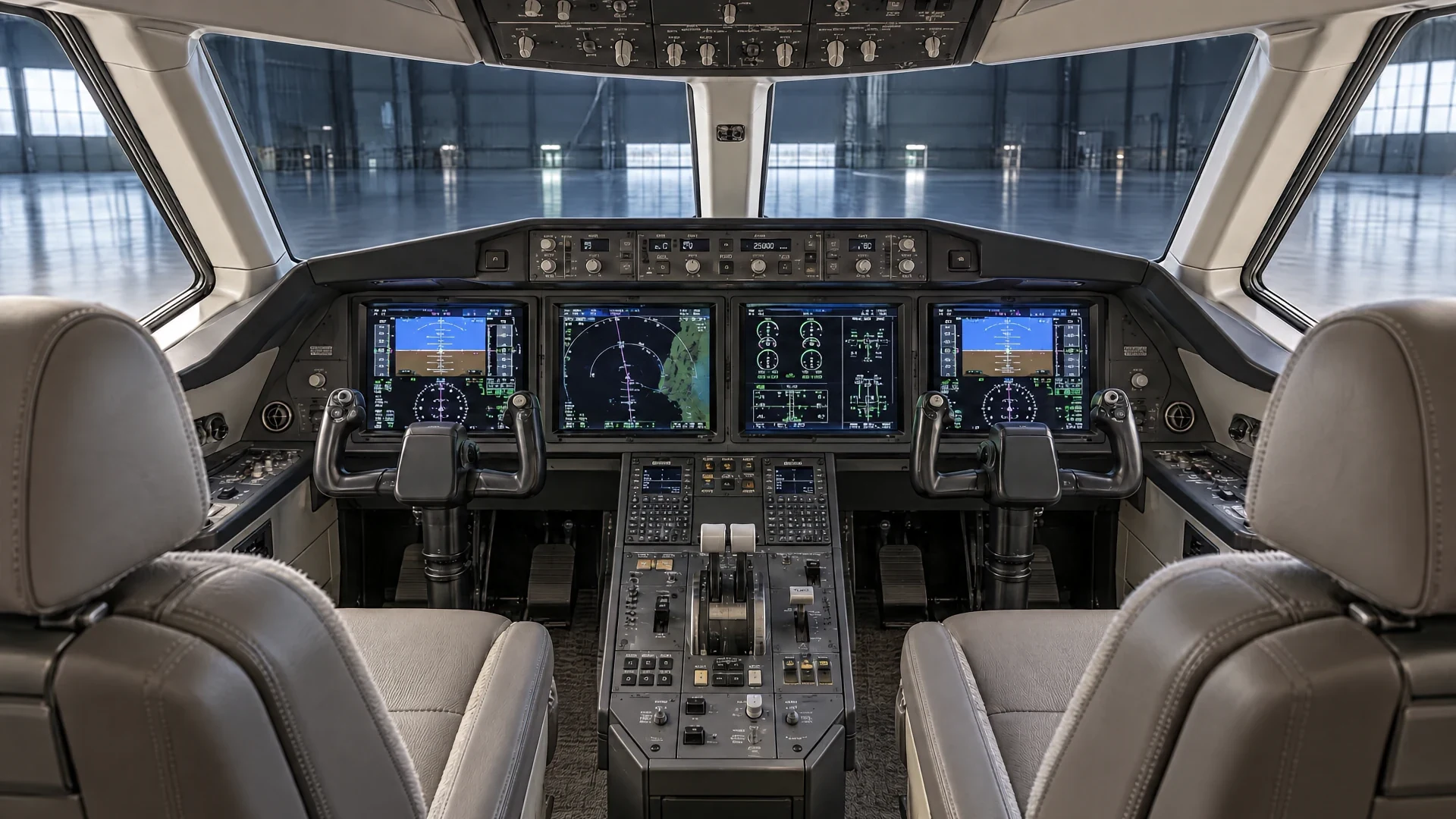 A full wide flight-deck view.